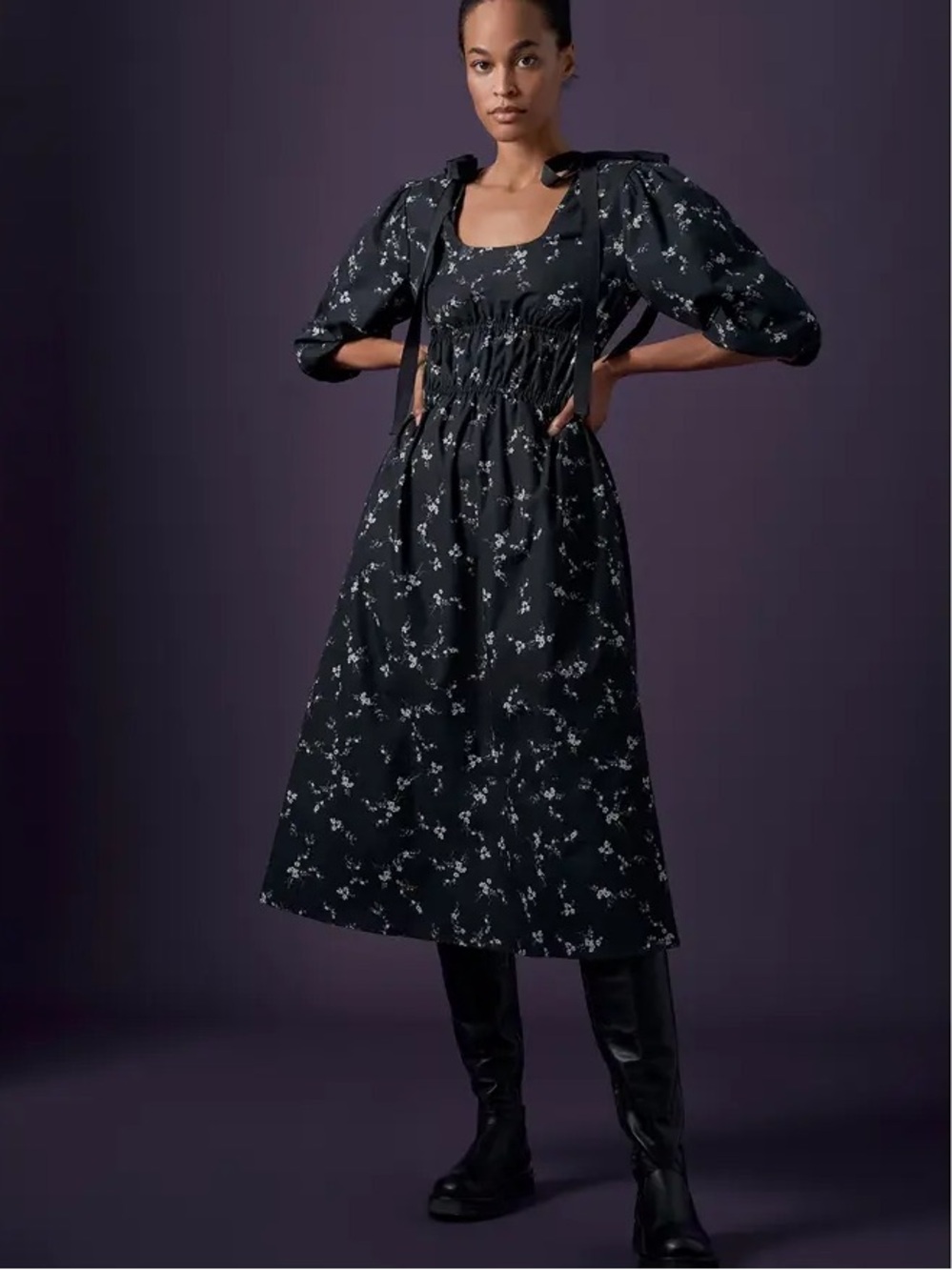 GOOP Beverly Midlength Bow Dress 0